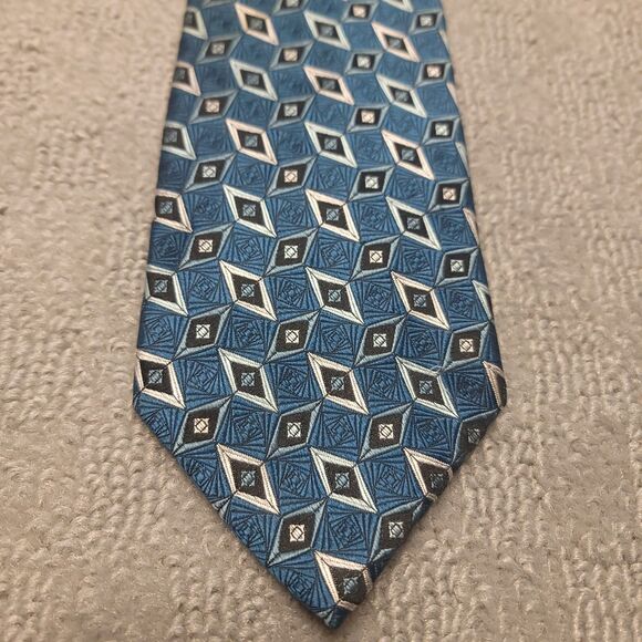 Perry Ellis Portfolio Silk Necktie Geo Tie Made in USA - Picture 2 of 8